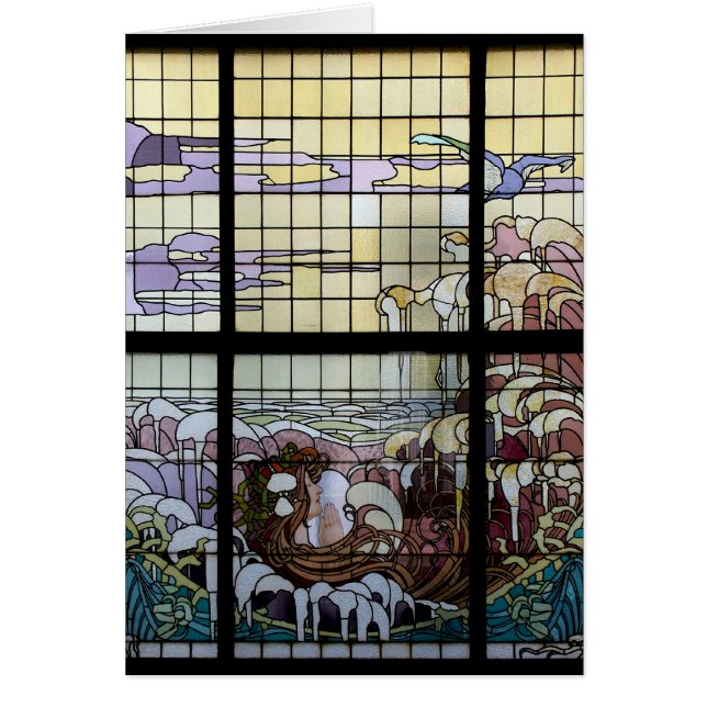 Glas in lood Art Nouveau Zee Scene (Voorkant)