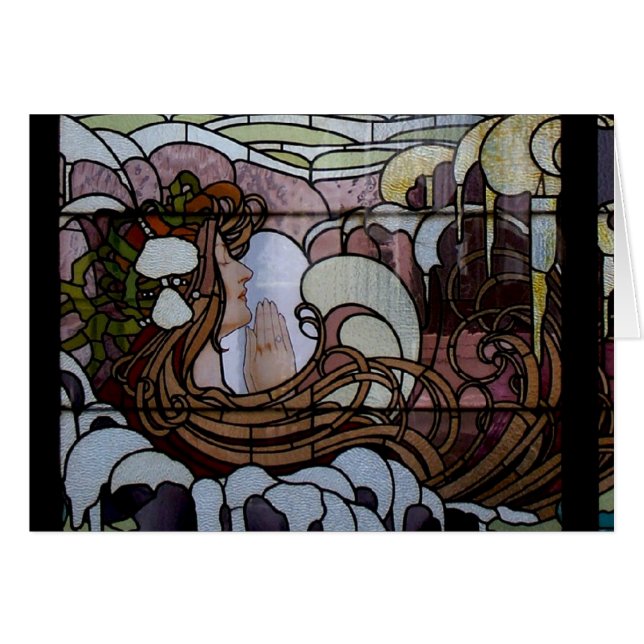 Glas in lood Art Nouveau Zee Scene (Voorkant Horizontaal)