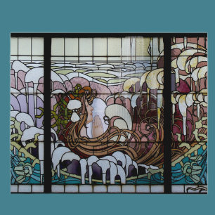 Glas in lood Art Nouveau Zee Scene Briefkaart