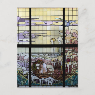 Glas in lood Art Nouveau Zee Scene Briefkaart
