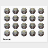 Glas in lood Art Nouveau Zee Scene Ronde Sticker (Vel)