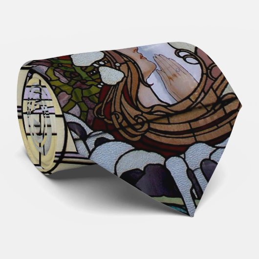 Glas in lood Art Nouveau Zee Scene Stropdas (Opgerold)