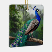 Glas in lood Art, Peacock Glas in lood Keramisch Ornament (Rechts)