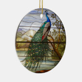 Glas in lood Art, Peacock Glas in lood Keramisch Ornament (Rechts)