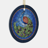 Glas in lood Art, Peacock Glas in lood Keramisch Ornament (Rechts)