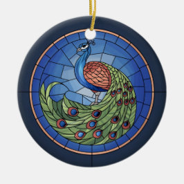 Glas in lood Art, Peacock Glas in lood Keramisch Ornament