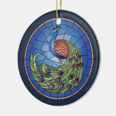 Glas in lood Art, Peacock Glas in lood Keramisch Ornament (Links)