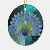 Glas in lood Art, Peacock Glas in lood Keramisch Ornament (Links)