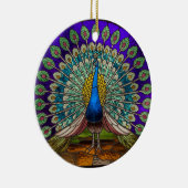 Glas in lood Art, Peacock Glas in lood Keramisch Ornament (Rechts)