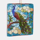 Glas in lood Art, Peacock Glas in lood Keramisch Ornament (Rechts)