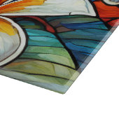 Glas in lood art plumeria snijplank (Hoek)