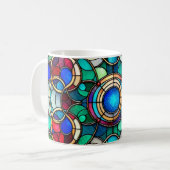 Glas in lood Art - Radiant Circle Design Koffiemok (Voorkant links)