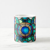 Glas in lood Art - Radiant Circle Design Koffiemok (Center)