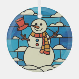 Glas in lood Art, Snowman Glas in lood Glas Ornament