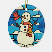 Glas in lood Art, Snowman Glas in lood Keramisch Ornament (Links)