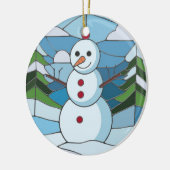 Glas in lood Art, Snowman Glas in lood Keramisch Ornament (Links)