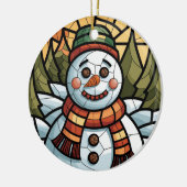 Glas in lood Art, Snowman Glas in lood Keramisch Ornament (Links)
