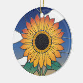 Glas in lood Art, SunFlower Glas in lood Keramisch Ornament (Links)