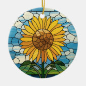 Glas in lood Art, SunFlower Glas in lood Keramisch Ornament (Voorkant)