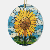 Glas in lood Art, SunFlower Glas in lood Keramisch Ornament (Links)