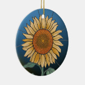 Glas in lood Art, SunFlower Glas in lood Keramisch Ornament (Rechts)