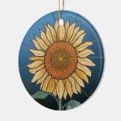 Glas in lood Art, SunFlower Glas in lood Keramisch Ornament (Links)