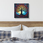 Glas in lood Art, Tree of Life Glas in lood Canvas Afdruk (Insitu (Slaapkamer))