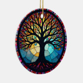 Glas in lood Art, Tree of Life Glas in lood Keramisch Ornament (Rechts)