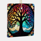 Glas in lood Art, Tree of Life Glas in lood Keramisch Ornament (Rechts)