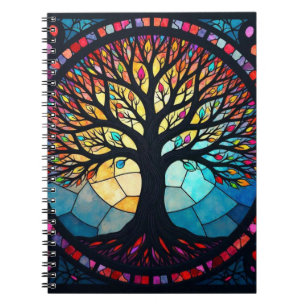 Glas in lood Art, Tree of Life Glas in lood Notitieboek