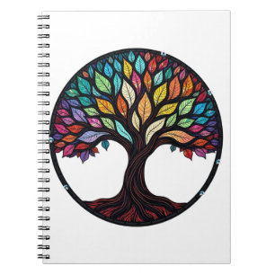 Glas in lood Art, Tree of Life Glas in lood Notitieboek