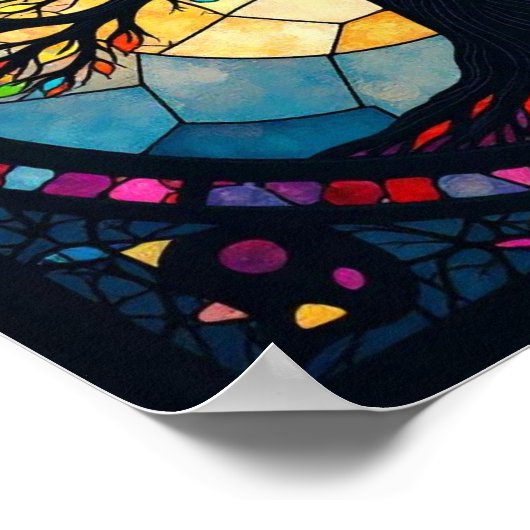 Glas in lood Art, Tree of Life Glas in lood Poster (Hoek)