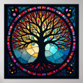 Glas in lood Art, Tree of Life Glas in lood Poster (Voorkant)