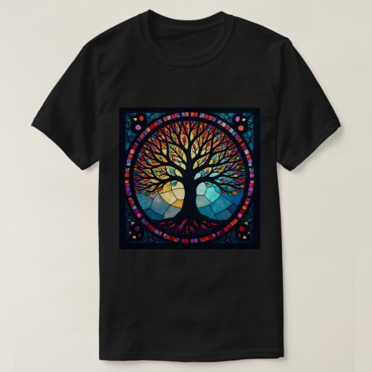 Glas in lood Art, Tree of Life Glas in lood T-shirt (Design voorkant)