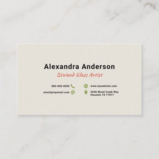 Glas in lood Art. Visitekaartje (Achterkant)