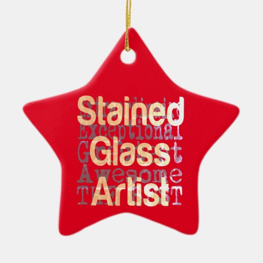 Glas in lood artistieke extraordinaire keramisch ornament (Voorkant)