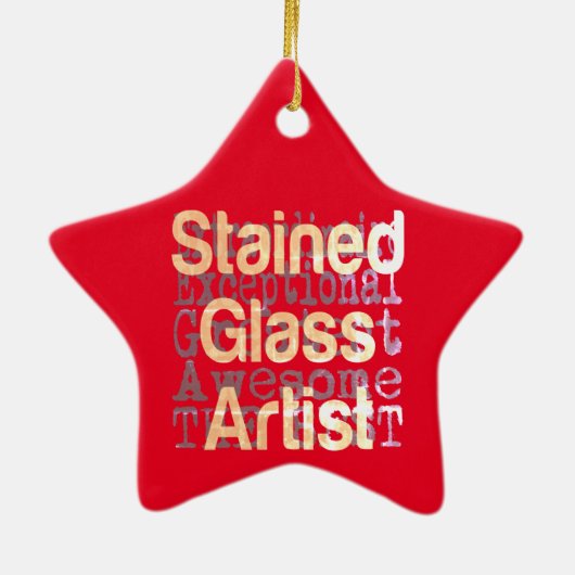 Glas in lood artistieke extraordinaire keramisch ornament (Achterkant)