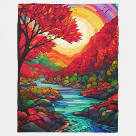Glas in lood Autumn River Fleece Deken