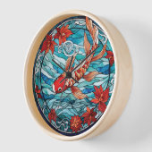 Glas in lood Aziatische Stijl Koi Vis en Camellias (Hoek)