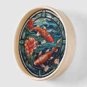 Glas in lood Aziatische Stijl Koi Vis en Camellias (Hoek)