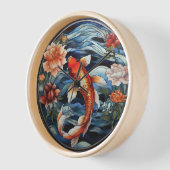 Glas in lood Aziatische Stijl Koi Vis en Camellias (Hoek)