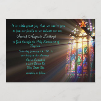 Glas in lood Baptism Uitnodiging/Aankondiging Kaart