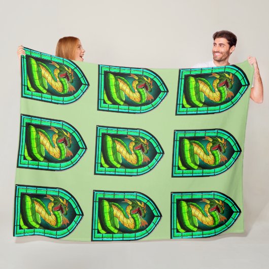 Glas in lood Basilisk Fleece Deken (In situ)