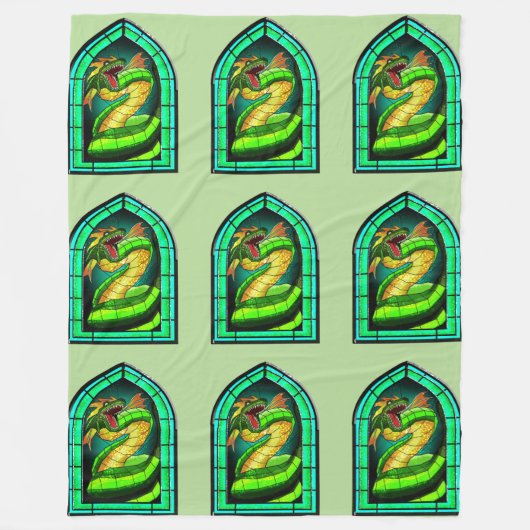 Glas in lood Basilisk Fleece Deken (Voorkant)