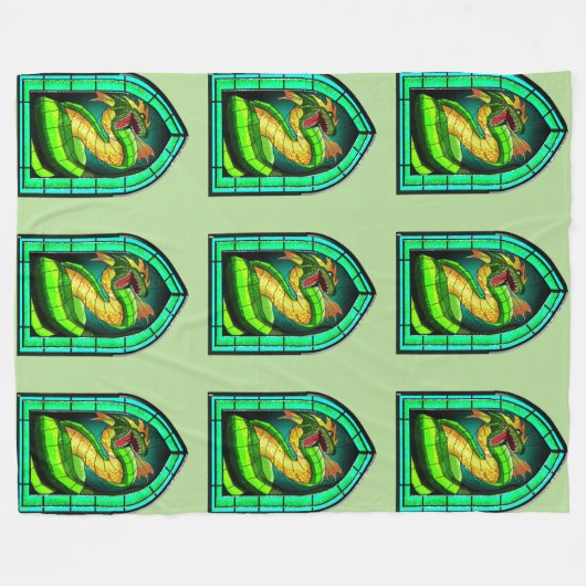 Glas in lood Basilisk Fleece Deken (Voorkant (Horizontaal))