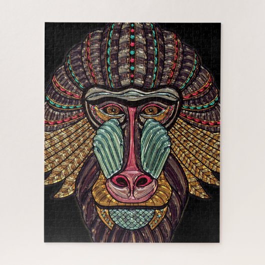 Glas in lood baviaanse mozaïekkunst legpuzzel (Verticaal)