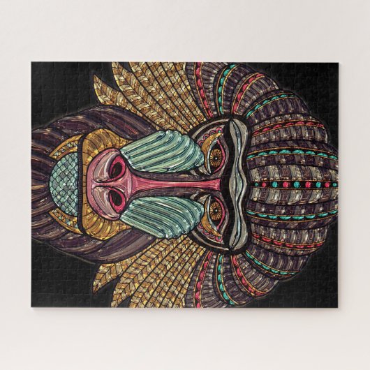 Glas in lood baviaanse mozaïekkunst legpuzzel (Horizontaal)