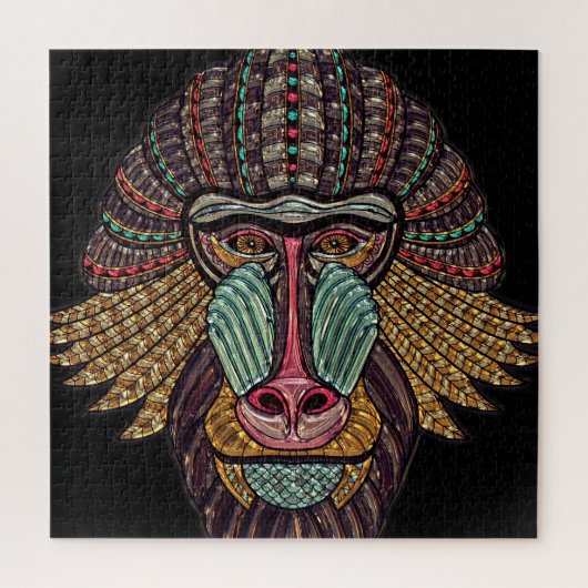 Glas in lood baviaanse mozaïekkunst legpuzzel (Verticaal)