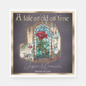 Glas in lood Beauty & de Beast Gothic Castle Servet (Voorkant)