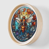 Glas in lood Bee Wall Clock (Hoek)